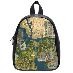 Map Illustration Grand Theft Auto School Bag (small) by danenraven