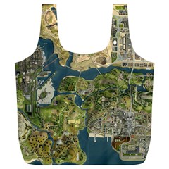 Map Illustration Grand Theft Auto Full Print Recycle Bag (xl) by danenraven