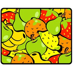 Fruit Food Wallpaper Fleece Blanket (medium)  by Dutashop