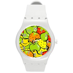 Fruit Food Wallpaper Round Plastic Sport Watch (m)