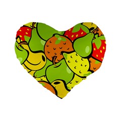 Fruit Food Wallpaper Standard 16  Premium Flano Heart Shape Cushions