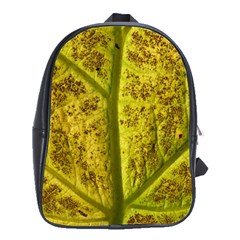 Leaf Structure Texture Background School Bag (large) by Wegoenart