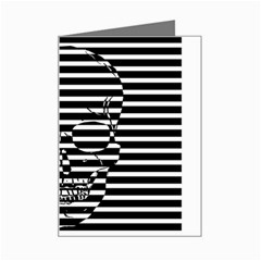 Striped-skull Demonic Skulls-stripe Mini Greeting Card