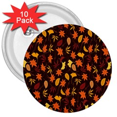 Thanksgiving 3  Buttons (10 Pack) 