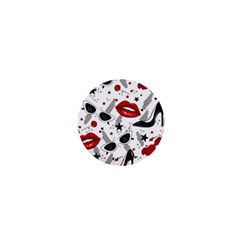 Red Lips Black Heels Pattern 1  Mini Buttons