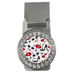 Red Lips Black Heels Pattern Money Clips (cz) 