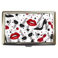 Red Lips Black Heels Pattern Cigarette Money Case by Jancukart