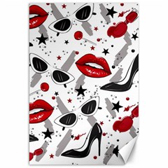 Red Lips Black Heels Pattern Canvas 20  X 30  by Jancukart