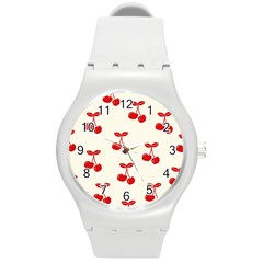 Cherries Round Plastic Sport Watch (m) by nateshop