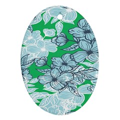 Flowers-26 Oval Ornament (two Sides) by nateshop