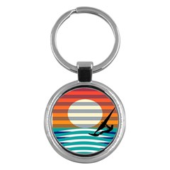 Waves Windsurfer Sun Key Chain (round)