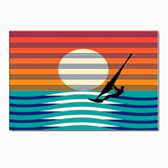 Waves Windsurfer Sun Postcard 4 x 6  (pkg Of 10) by Ravend