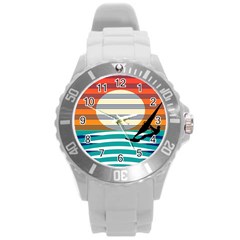 Waves Windsurfer Sun Round Plastic Sport Watch (l)