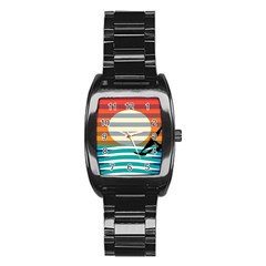 Waves Windsurfer Sun Stainless Steel Barrel Watch