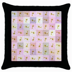 Giraffe Pattern Art Background Throw Pillow Case (black)