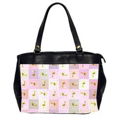 Giraffe Pattern Art Background Oversize Office Handbag (2 Sides) by Ravend