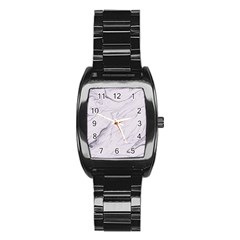 Marble Background Marble Pattern Stainless Steel Barrel Watch