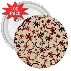 Neuron Nerve Cell Neurology 3  Buttons (100 Pack)  by Ravend
