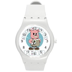 Halloween Round Plastic Sport Watch (m) by Sparkle