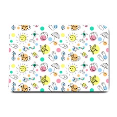 Summer Pattern Colorful Drawing Doodle Small Doormat by danenraven