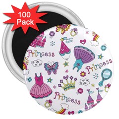 Princess Element Background Material 3  Magnets (100 Pack) by danenraven