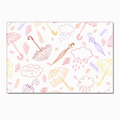 Weather Umbrella Rain Cloud Seamless Doodle Pattern Postcard 4 x 6  (pkg Of 10) by danenraven