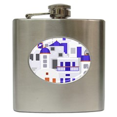 Background Santorini Greece Hip Flask (6 Oz)