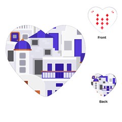 Background Santorini Greece Playing Cards Single Design (heart) by Ravend