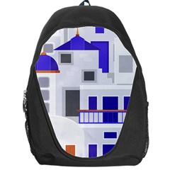 Background Santorini Greece Backpack Bag