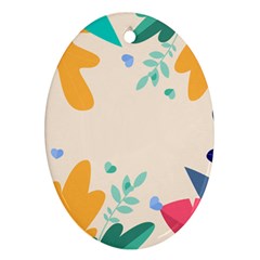 Border Leaves Design Frame Ornament (oval)