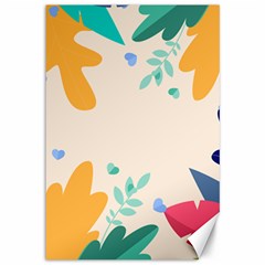 Border Leaves Design Frame Canvas 12  X 18 