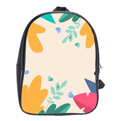 Border Leaves Design Frame School Bag (xl)