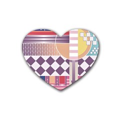 Abstract Shapes Colors Gradient Rubber Heart Coaster (4 Pack) by Ravend