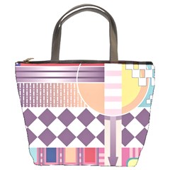 Abstract Shapes Colors Gradient Bucket Bag