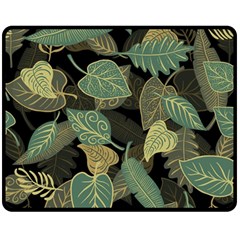 Autumn Fallen Leaves Dried Leaves Double Sided Fleece Blanket (medium)  by Ravend