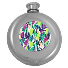 Sheets Drawing Pattern Nature Round Hip Flask (5 Oz)