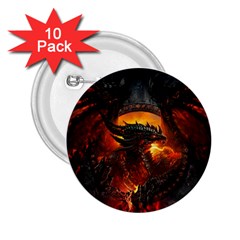 Red And Black Dragon Fire 2 25  Buttons (10 Pack)  by danenraven