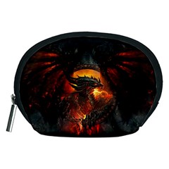 Red And Black Dragon Fire Accessory Pouch (medium) by danenraven