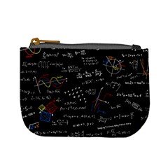 Black Background Text Overlay  Mathematics Formula Mini Coin Purse by danenraven