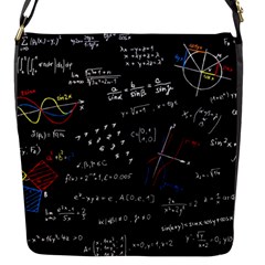 Black Background Text Overlay  Mathematics Formula Flap Closure Messenger Bag (s) by danenraven