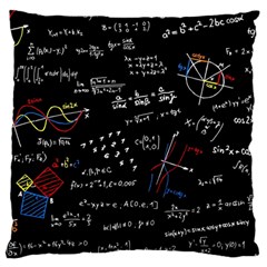 Black Background Text Overlay  Mathematics Formula Large Flano Cushion Case (one Side) by danenraven