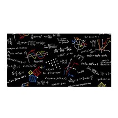 Black Background Text Overlay  Mathematics Formula Satin Wrap 35  X 70  by danenraven