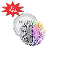 Anatomy Brain Head Medical Psychedelic  Skull 1 75  Buttons (10 Pack) by danenraven