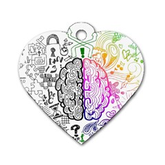 Anatomy Brain Head Medical Psychedelic  Skull Dog Tag Heart (two Sides) by danenraven