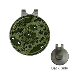 Green Bacteria Digital Wallpaper Eyes Look Biology Pattern Hat Clips With Golf Markers by danenraven