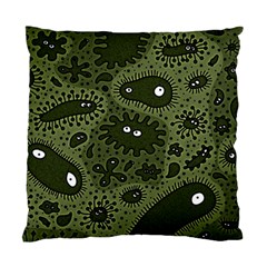 Green Bacteria Digital Wallpaper Eyes Look Biology Pattern Standard Cushion Case (one Side) by danenraven