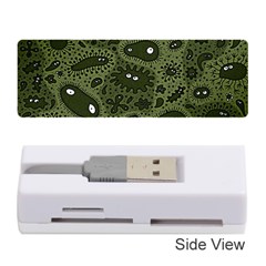 Green Bacteria Digital Wallpaper Eyes Look Biology Pattern Memory Card Reader (stick) by danenraven