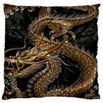 Gold And Silver Dragon Illustration Chinese Dragon Animal Large Cushion Case (Two Sides) Front