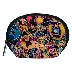 Doodle Wallpaper Texture Grafiti Multi Colored Art Accessory Pouch (medium) by danenraven