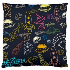 Seamless Outer Space Pattern Large Flano Cushion Case (one Side) by danenraven